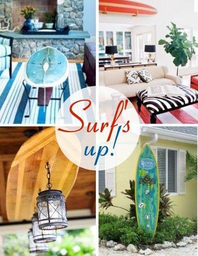 Surfboard top home decor